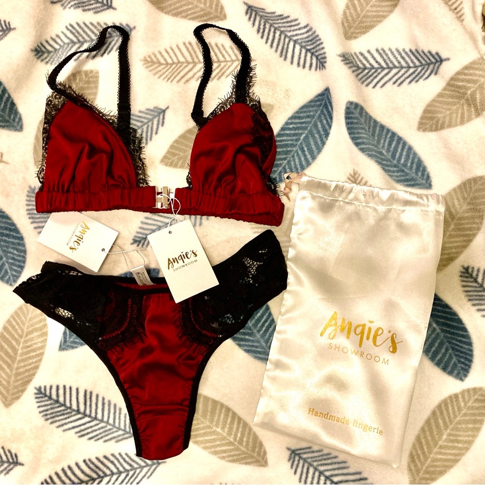 Red and Black Lace Lingerie Set